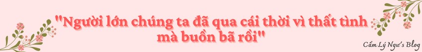 gười lớn chúng ta đã qua cái thời vì thất tình mà buồn bã rồi